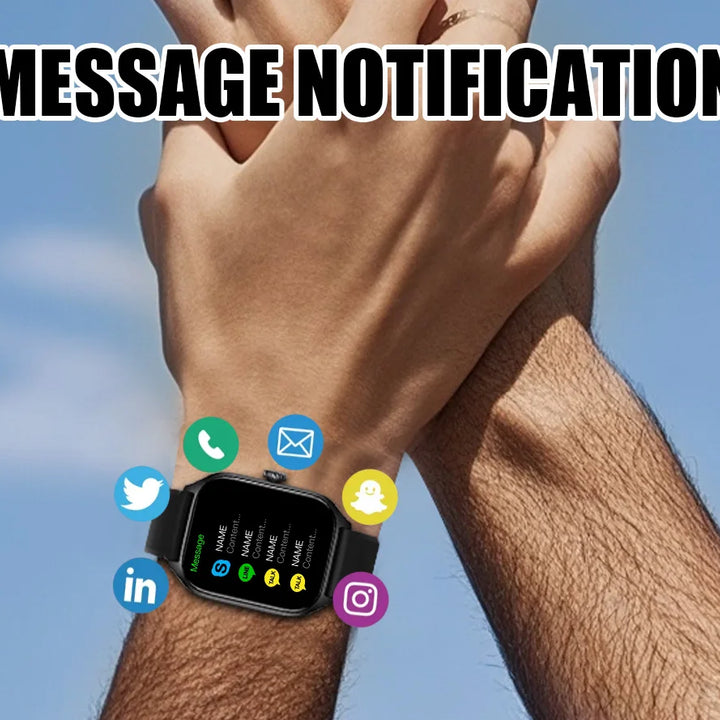 LAXASFIT New Smart Watch Bluetooth Talk Tracking Heart Rate Sleep Monitor Bluetooth Smart Watch Gifts for Men and Women