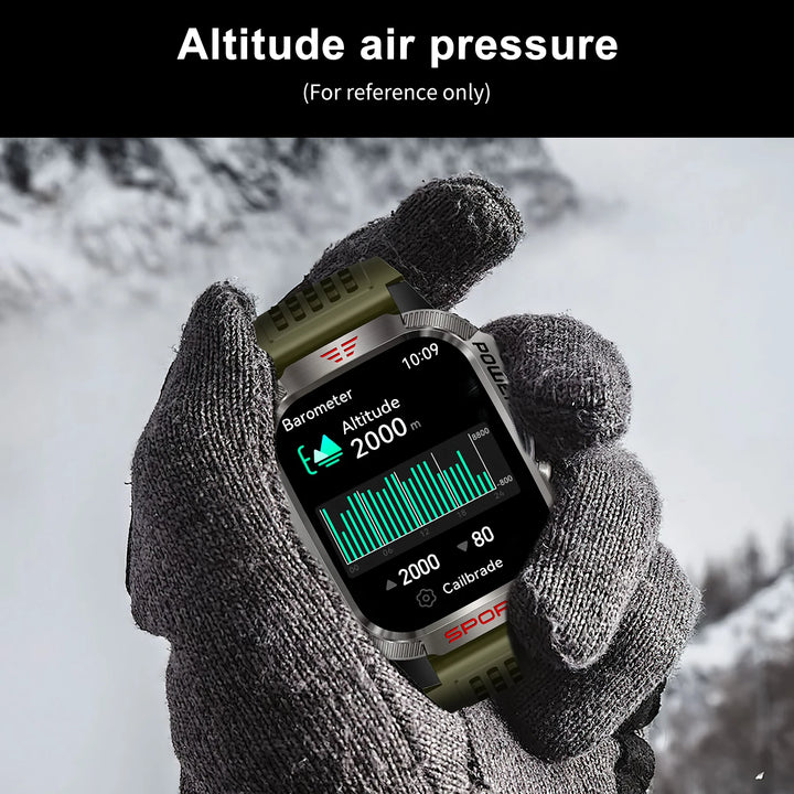 MISIRUN Smart Watch Men LED Flashlight Compass Altitude Air Pressure 100+ Sport Mode Fitness Tracker Outdoor Military Smartwatch