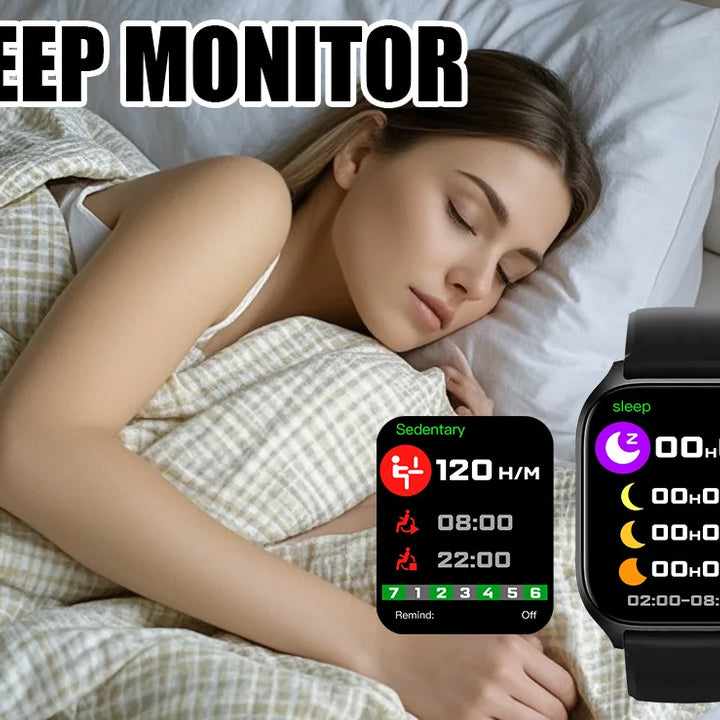 LAXASFIT New Smart Watch Bluetooth Talk Tracking Heart Rate Sleep Monitor Bluetooth Smart Watch Gifts for Men and Women