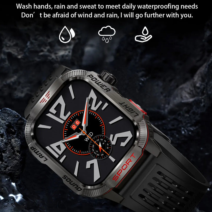 MISIRUN Smart Watch Men LED Flashlight Compass Altitude Air Pressure 100+ Sport Mode Fitness Tracker Outdoor Military Smartwatch